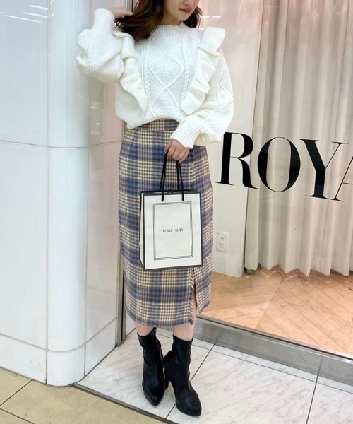 ROYAL PARTY(ロイヤルパーティー)の「チェックタイトスカート(スカート・レディース・ブルー/ベージュ・FREE)」の19枚目の写真