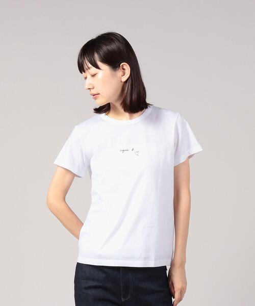 agnes b.(アニエスベー)の「WEB限定 SDF0 TS ロゴTシャツ(Tシャツ/カットソー・レディース・ホワイト・1/2/3)」の3枚目の写真