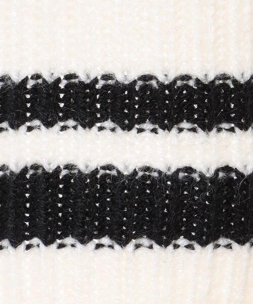 INGNI（イング）の「ブロークンチルデンチュニックニット（ニット/セーター・レディース・ホワイト×ブラック/ブラック×ホワイト/グリーン系5・M）」の5枚目の写真