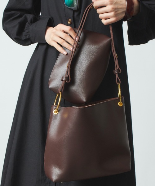 SETUP7(セットアップセブン)の「【SETUP7】シンプルワンショルダー KNF(ショルダーバッグ・レディース・ホワイト/ブラック/ダークブラウン/ベージュ・FREE)」の5枚目の写真