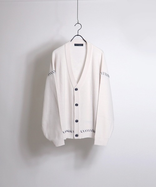 Confirm(コンファーム)の「ハンドステッチ ルーズシルエットカーディガン【Confirm】(カーディガン/ボレロ・メンズ・ナチュラル/ブラック/ブラウン/ブラック系その他/ホワイト系その他/パープル系その他・L/M)」の6枚目の写真