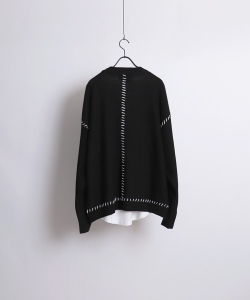 Confirm(コンファーム)の「ハンドステッチ ルーズシルエットカーディガン【Confirm】(カーディガン/ボレロ・メンズ・ナチュラル/ブラック/ブラウン/ブラック系その他/ホワイト系その他/パープル系その他・L/M)」の11枚目の写真