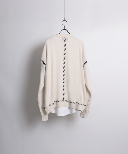 Confirm(コンファーム)の「ハンドステッチ ルーズシルエットカーディガン【Confirm】(カーディガン/ボレロ・メンズ・ナチュラル/ブラック/ブラウン/ブラック系その他/ホワイト系その他/パープル系その他・L/M)」の10枚目の写真