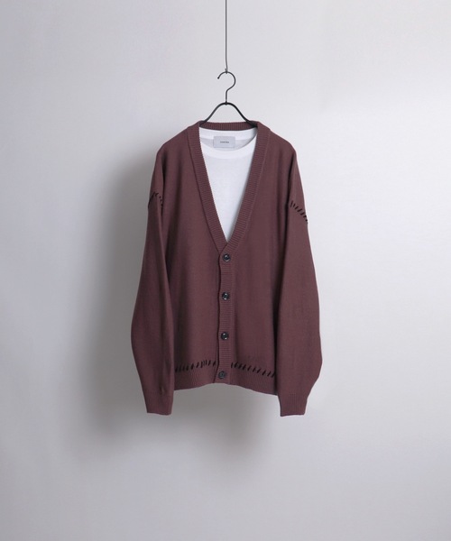 Confirm(コンファーム)の「ハンドステッチ ルーズシルエットカーディガン【Confirm】(カーディガン/ボレロ・メンズ・ナチュラル/ブラック/ブラウン/ブラック系その他/ホワイト系その他/パープル系その他・L/M)」の7枚目の写真