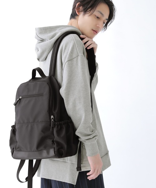 osharewalker（オシャレウォーカー）の「【廃盤】『ポリエステルツイルリュック』（バックパック/リュック・メンズ・カーキ/ブラック/グレー・FREE）」の2枚目の写真