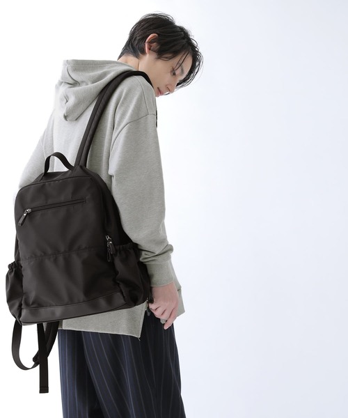 osharewalker（オシャレウォーカー）の「【廃盤】『ポリエステルツイルリュック』（バックパック/リュック・メンズ・カーキ/ブラック/グレー・FREE）」の5枚目の写真