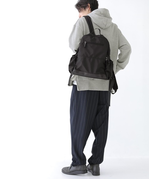 osharewalker（オシャレウォーカー）の「【廃盤】『ポリエステルツイルリュック』（バックパック/リュック・メンズ・カーキ/ブラック/グレー・FREE）」の6枚目の写真