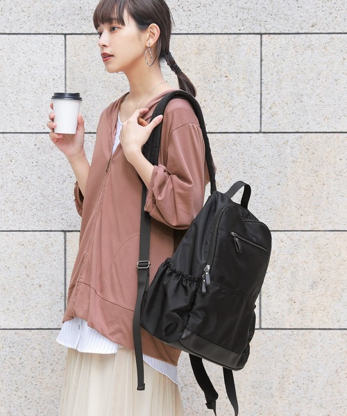 osharewalker（オシャレウォーカー）の「【廃盤】『ポリエステルツイルリュック』（バックパック/リュック・メンズ・カーキ/ブラック/グレー・FREE）」の8枚目の写真