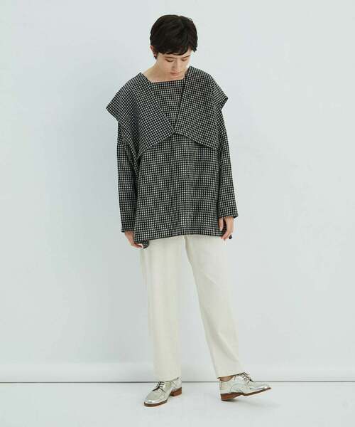 conges payes ADIEU TRISTESSE（コンジェ ペイエ アデュートリステス）の「ダーツヘムパンツ（その他パンツ・レディース・チャコール/キナリ・38）」の21枚目の写真