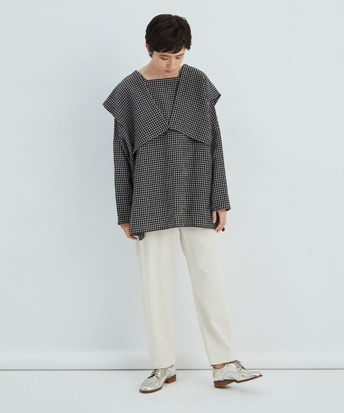 conges payes ADIEU TRISTESSE（コンジェ ペイエ アデュートリステス）の「ダーツヘムパンツ（その他パンツ・レディース・チャコール/キナリ・38）」の20枚目の写真