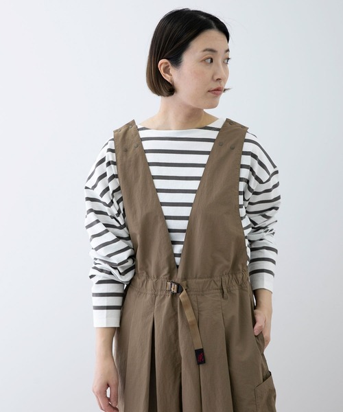 EKAL（エカル）の「EKAL　コハニングボーダーTシャツ（Tシャツ/カットソー・レディース・ブラック系その他/ブラウン系その他/オレンジ系・FREE）」の3枚目の写真