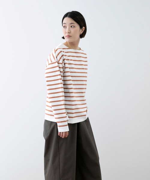 EKAL（エカル）の「EKAL　コハニングボーダーTシャツ（Tシャツ/カットソー・レディース・ブラック系その他/ブラウン系その他/オレンジ系・FREE）」の8枚目の写真