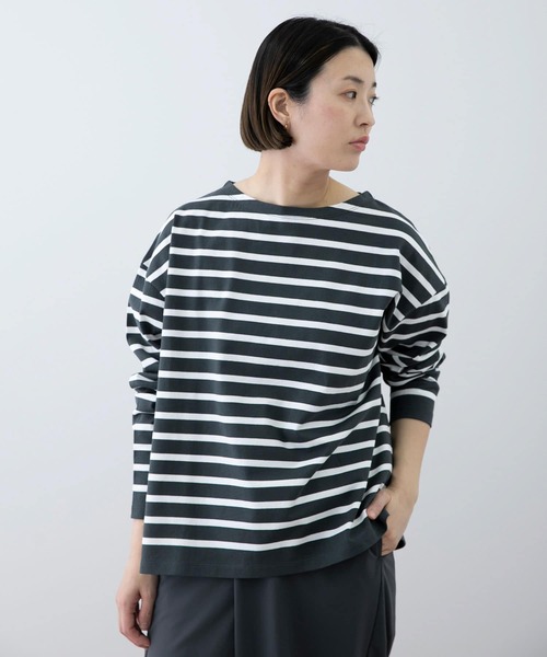 EKAL（エカル）の「EKAL　コハニングボーダーTシャツ（Tシャツ/カットソー・レディース・ブラック系その他/ブラウン系その他/オレンジ系・FREE）」の13枚目の写真