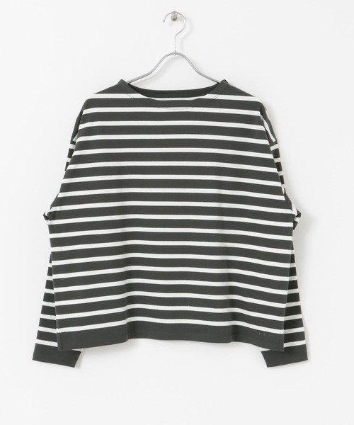 EKAL（エカル）の「EKAL　コハニングボーダーTシャツ（Tシャツ/カットソー・レディース・ブラック系その他/ブラウン系その他/オレンジ系・FREE）」の5枚目の写真