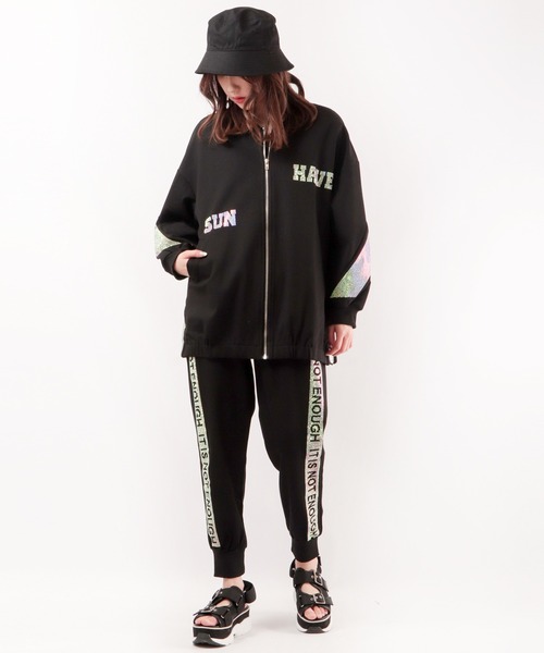 BLACK JACKALL CROWN(ブラックジャッカルクラウン)の「BLACK JACKALL CROWN ポンチ サイドジルコンプリント ジョガー トラックパンツ(その他パンツ・レディース・ブラック・M)」の10枚目の写真