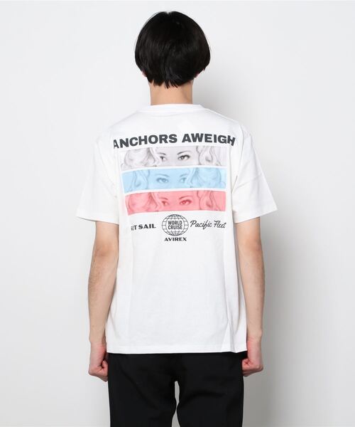 AVIREX(アヴィレックス)の「ガールズ アイ パッチ Tシャツ/GIRLS EYE PATCH T-SHIRT(Tシャツ/カットソー・レディース・ホワイト/ブラック/ベージュ/サックスブルー・MEDIUM/LARGE/X-LARGE)」の7枚目の写真