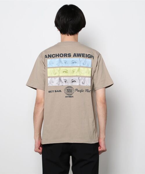 AVIREX(アヴィレックス)の「ガールズ アイ パッチ Tシャツ/GIRLS EYE PATCH T-SHIRT(Tシャツ/カットソー・レディース・ホワイト/ブラック/ベージュ/サックスブルー・MEDIUM/LARGE/X-LARGE)」の8枚目の写真