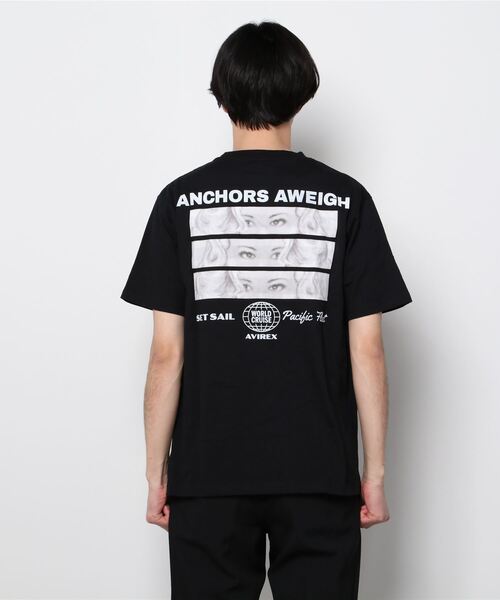 AVIREX(アヴィレックス)の「ガールズ アイ パッチ Tシャツ/GIRLS EYE PATCH T-SHIRT(Tシャツ/カットソー・レディース・ホワイト/ブラック/ベージュ/サックスブルー・MEDIUM/LARGE/X-LARGE)」の9枚目の写真