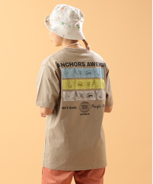 AVIREX(アヴィレックス)の「ガールズ アイ パッチ Tシャツ/GIRLS EYE PATCH T-SHIRT(Tシャツ/カットソー・レディース・ホワイト/ブラック/ベージュ/サックスブルー・MEDIUM/LARGE/X-LARGE)」の3枚目の写真