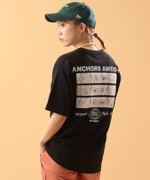 AVIREX(アヴィレックス)の「ガールズ アイ パッチ Tシャツ/GIRLS EYE PATCH T-SHIRT(Tシャツ/カットソー・レディース・ホワイト/ブラック/ベージュ/サックスブルー・MEDIUM/LARGE/X-LARGE)」の1枚目の写真