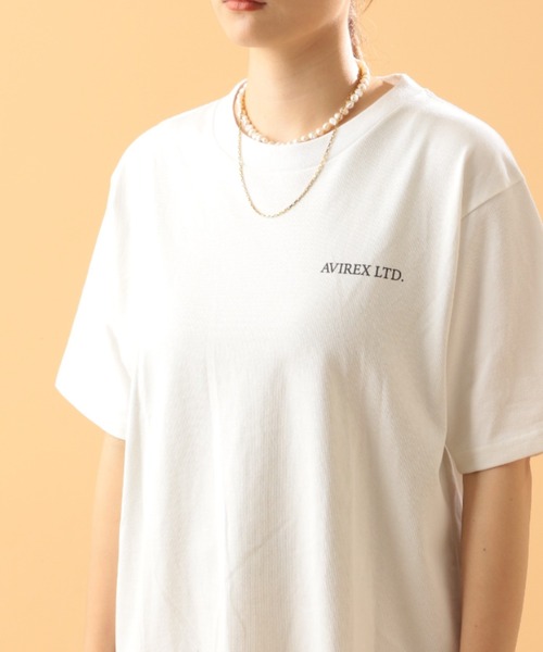 AVIREX(アヴィレックス)の「ガールズ アイ パッチ Tシャツ/GIRLS EYE PATCH T-SHIRT(Tシャツ/カットソー・レディース・ホワイト/ブラック/ベージュ/サックスブルー・MEDIUM/LARGE/X-LARGE)」の14枚目の写真