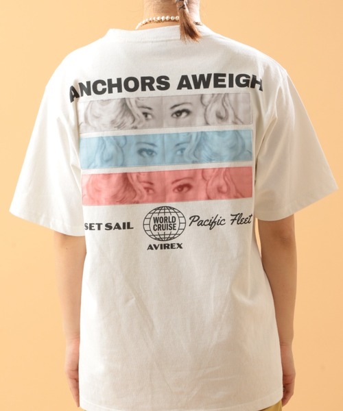 AVIREX(アヴィレックス)の「ガールズ アイ パッチ Tシャツ/GIRLS EYE PATCH T-SHIRT(Tシャツ/カットソー・レディース・ホワイト/ブラック/ベージュ/サックスブルー・MEDIUM/LARGE/X-LARGE)」の15枚目の写真