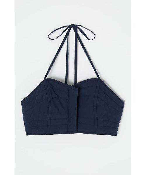 MOUSSY(マウジー)の「HALTER NECK ビスチェ(ベスト・レディース・ネイビー/ライトベージュ・1/2)」の1枚目の写真