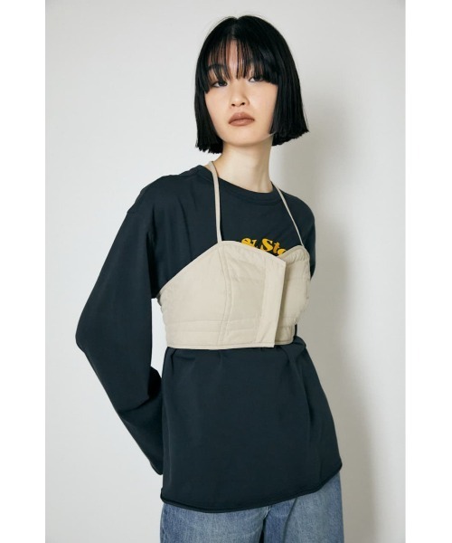 MOUSSY(マウジー)の「HALTER NECK ビスチェ(ベスト・レディース・ネイビー/ライトベージュ・1/2)」の2枚目の写真