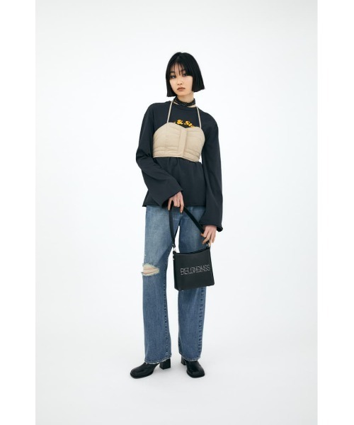 MOUSSY(マウジー)の「HALTER NECK ビスチェ(ベスト・レディース・ネイビー/ライトベージュ・1/2)」の6枚目の写真