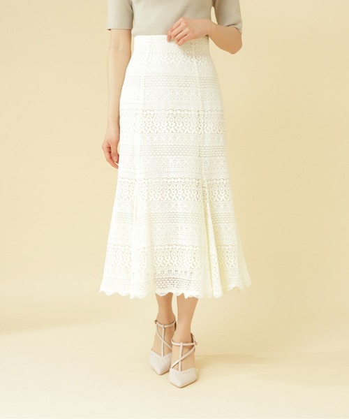 PROPORTION BODY DRESSING（プロポーションボディドレッシング）の「【美人百花5月号掲載 宇垣美里さん着用商品】ボーダーレースマーメイドスカート / 1212120405（スカート・レディース・パープル/イエロー/ホワイト系その他/ブルー・SMALL/MEDIUM）」の7枚目の写真