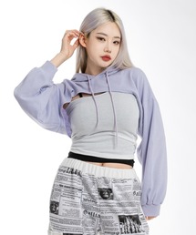 クロップドボレロフードTシャツカットソー