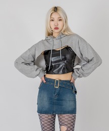 クロップドボレロフードTシャツカットソー