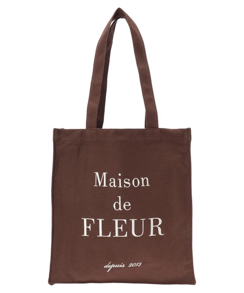 Maison de FLEUR(メゾンドフルール)の「ブランドロゴ刺繍スクエアトートバッグ(トートバッグ・レディース・ブラウン/ピンク/ブラック/ブルー/グリーン/イエロー/ピンク系その他・FREE)」の3枚目の写真