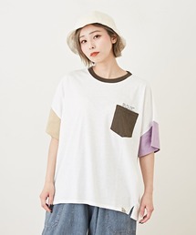 CUBE SUGAR（キューブシュガー）の「スラブ天竺ドルマンスリーブポケット付きTシャツ（Tシャツ/カットソー）」