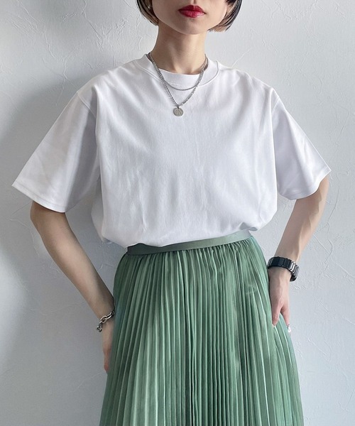 PAGEBOY（ページボーイ）の「クラシックTシャツ（Tシャツ/カットソー・レディース・ブラック/オフホワイト/ホワイト系その他/グリーン系その他/コーラルピンク・FREE）」の2枚目の写真