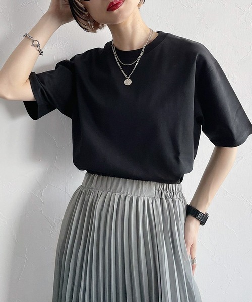 PAGEBOY（ページボーイ）の「クラシックTシャツ（Tシャツ/カットソー・レディース・ブラック/オフホワイト/ホワイト系その他/グリーン系その他/コーラルピンク・FREE）」の4枚目の写真