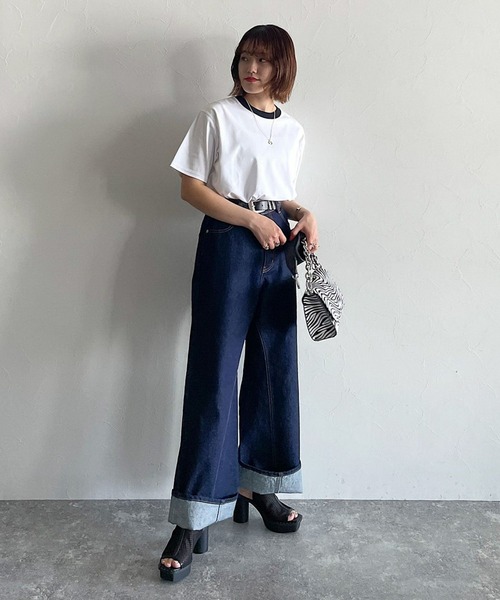 PAGEBOY（ページボーイ）の「クラシックTシャツ（Tシャツ/カットソー・レディース・ブラック/オフホワイト/ホワイト系その他/グリーン系その他/コーラルピンク・FREE）」の6枚目の写真