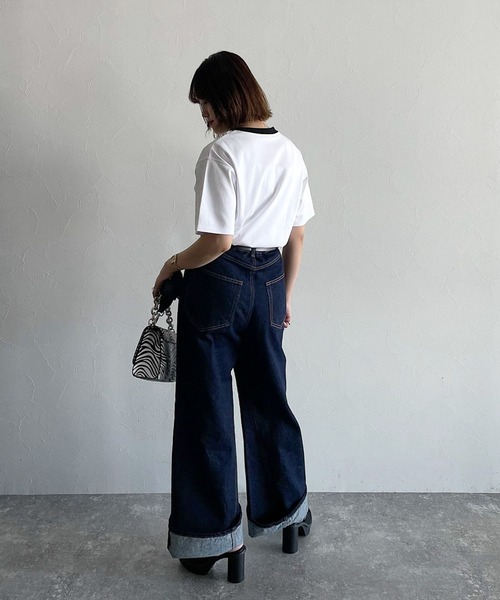 PAGEBOY（ページボーイ）の「クラシックTシャツ（Tシャツ/カットソー・レディース・ブラック/オフホワイト/ホワイト系その他/グリーン系その他/コーラルピンク・FREE）」の7枚目の写真