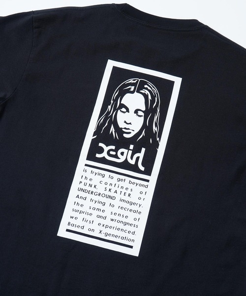 X-girl（エックスガール）の「WORDS FACE S/S TEE/ワーズフェイス　Tシャツ（Tシャツ/カットソー・レディース・ホワイト/ブラック・S/M/L/XL）」の14枚目の写真