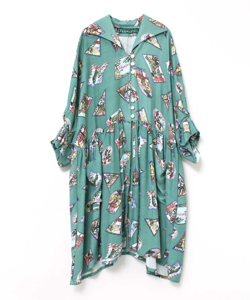 D1598 ワールドクルーズプリントワンピース ワンピース Rna アールエヌエー のファッション D1598 ワールドクルーズプリントワンピース ワンピース Rna アールエヌエー のファッション