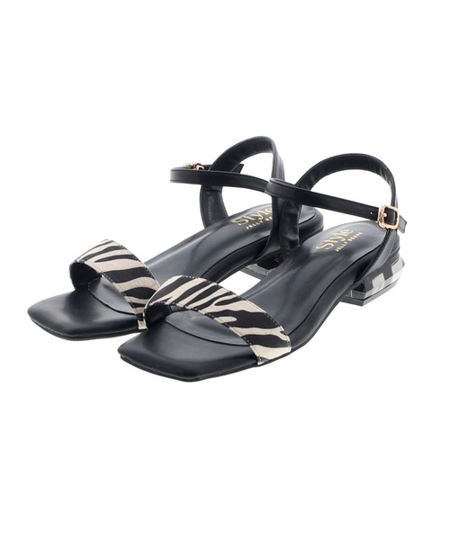 JELLY BEANS(ジェリービーンズ)の「クリアヒールストラップサンダル(210-346)JELLY BEANS(ジェリービーンズ)(サンダル・レディース・アイボリー/ゼブラ/ブラック/キャメル・L/S/LL/M)」の1枚目の写真