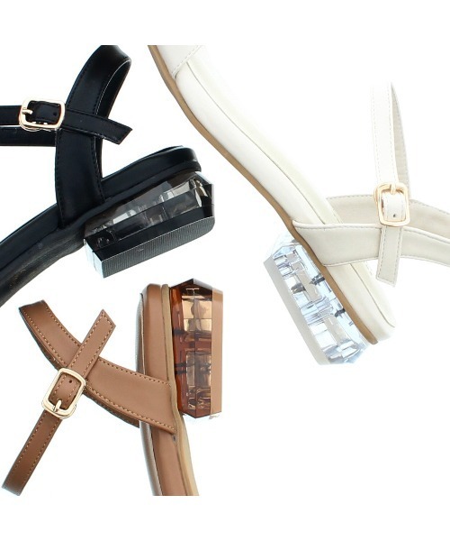 JELLY BEANS(ジェリービーンズ)の「クリアヒールストラップサンダル(210-346)JELLY BEANS(ジェリービーンズ)(サンダル・レディース・アイボリー/ゼブラ/ブラック/キャメル・L/S/LL/M)」の9枚目の写真