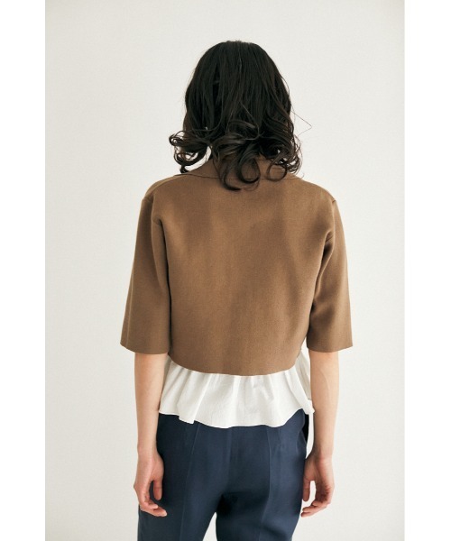 m.a+ エムエークロス　ヘンプニット ブラウン 補修あり　48 m.a+ エムエークロス ヘンプニット ブラウン 補修あり 48 M_（エム