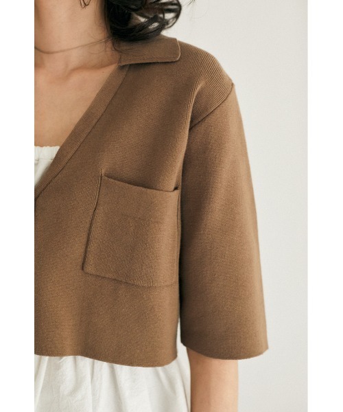 M_(エムアンダーバー)の「【M_】SHORT KNIT シャツ(ニット/セーター・レディース・ベージュ/アイボリー/ブラック・FREE)」の8枚目の写真