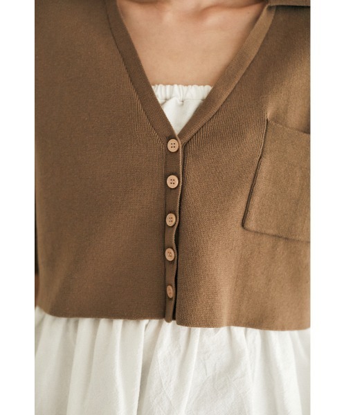 M_(エムアンダーバー)の「【M_】SHORT KNIT シャツ(ニット/セーター・レディース・ベージュ/アイボリー/ブラック・FREE)」の9枚目の写真