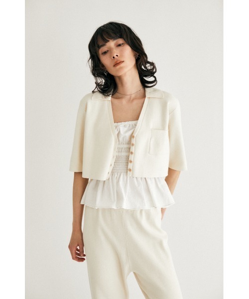 M_(エムアンダーバー)の「【M_】SHORT KNIT シャツ(ニット/セーター・レディース・ベージュ/アイボリー/ブラック・FREE)」の12枚目の写真