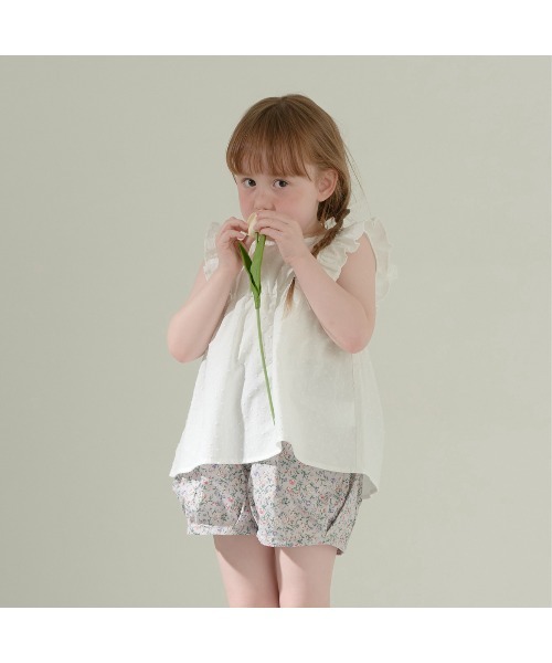 Lycee mine（リセマイン）の「アソートガールズショートパンツ（スウェットパンツ・キッズ・ライトベージュ/ライラック/アイボリー/ライトピンク/マスタード/ラベンダー/ブラック/カーキ/サーモンピンク・130cm/110cm/140cm/120cm/100cm）」の6枚目の写真