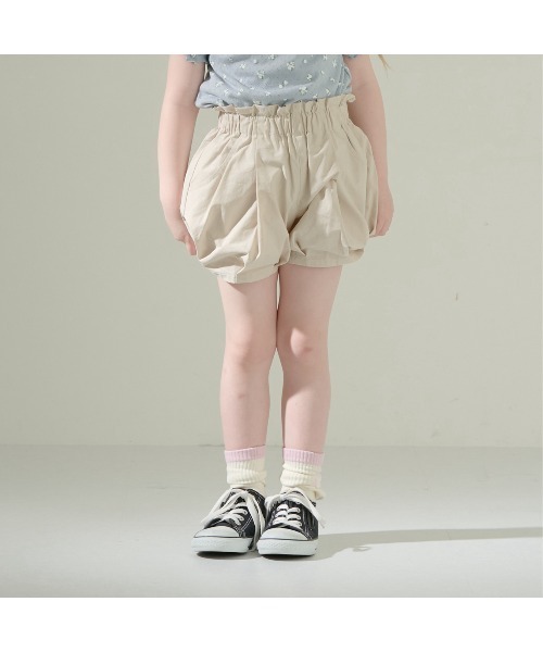 Lycee mine（リセマイン）の「アソートガールズショートパンツ（スウェットパンツ・キッズ・ライトベージュ/ライラック/アイボリー/ライトピンク/マスタード/ラベンダー/ブラック/カーキ/サーモンピンク・130cm/110cm/140cm/120cm/100cm）」の4枚目の写真