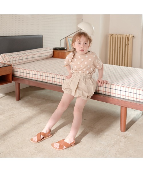 Lycee mine（リセマイン）の「アソートガールズショートパンツ（スウェットパンツ・キッズ・ライトベージュ/ライラック/アイボリー/ライトピンク/マスタード/ラベンダー/ブラック/カーキ/サーモンピンク・130cm/110cm/140cm/120cm/100cm）」の21枚目の写真