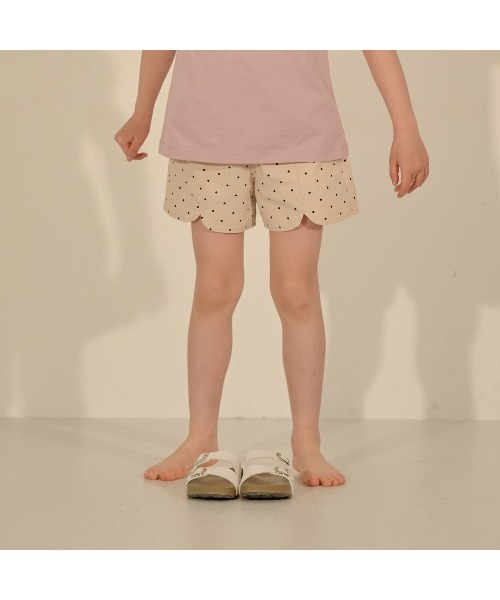 Lycee mine（リセマイン）の「アソートガールズショートパンツ（スウェットパンツ・キッズ・ライトベージュ/ライラック/アイボリー/ライトピンク/マスタード/ラベンダー/ブラック/カーキ/サーモンピンク・130cm/110cm/140cm/120cm/100cm）」の19枚目の写真